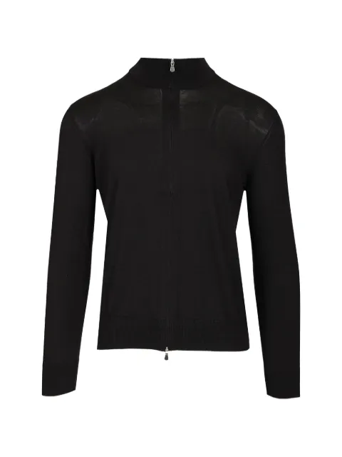 Tagliatore zip-up high-neck cardigan Black CAGE