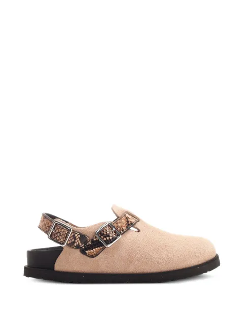 BIRKENSTOCK 1774 Tokio II snake-effect mules Neutrals 1030012