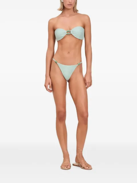 Devon Windsor Alina bead-embellished bandeau bikini bottoms Green RE26607B