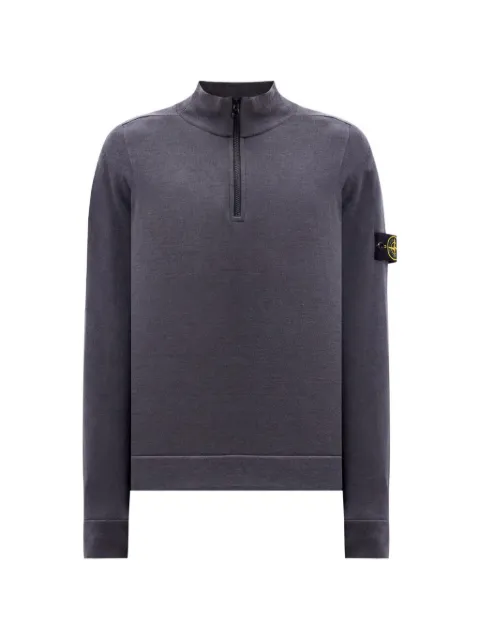 Stone Island logo-patch quarter-zip sweater Grey 5100049S01B0V0020
