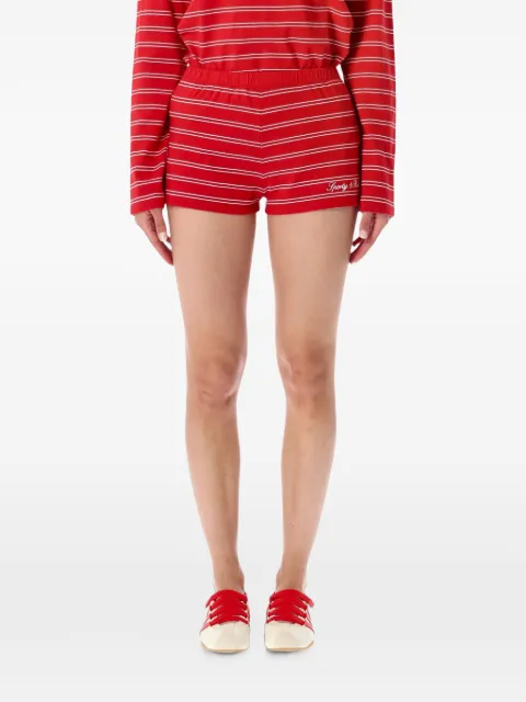 Sporty & Rich striped logo-print shorts Red SH071710326RE33