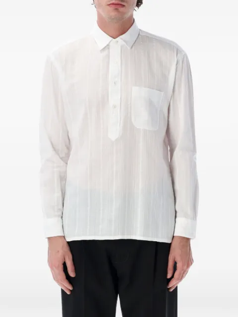 Salvatore Piccolo Alberto stripe-patterned chest-pocket polo shirt White OR179