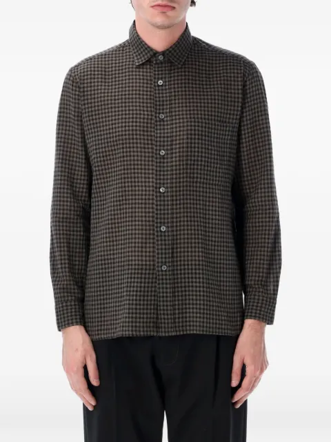 Salvatore Piccolo Tahiti check-pattern chest-pocket shirt Black TAHITIMK125