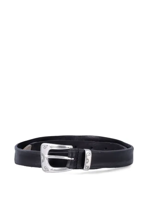MANCINI 1979 William engraved leather belt Black 8506NORVEGIA