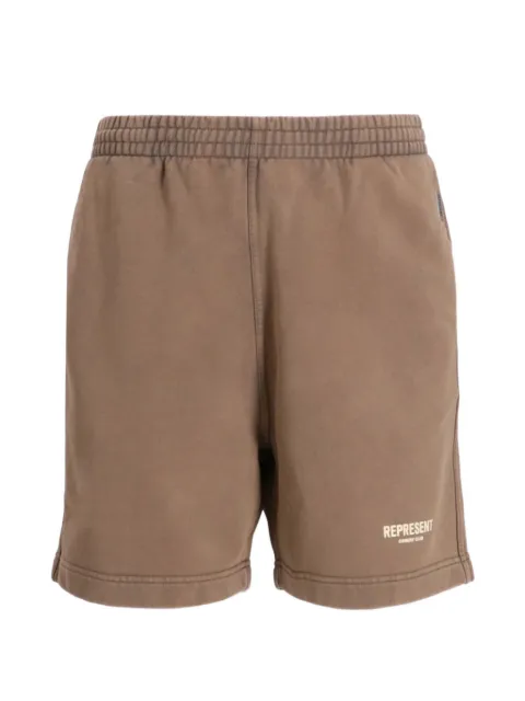 Represent Owners Club logo-print shorts Brown OCM100004