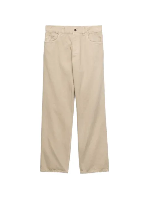 Prada logo-plaque straight-leg jeans Neutrals GEP446SUMO1954