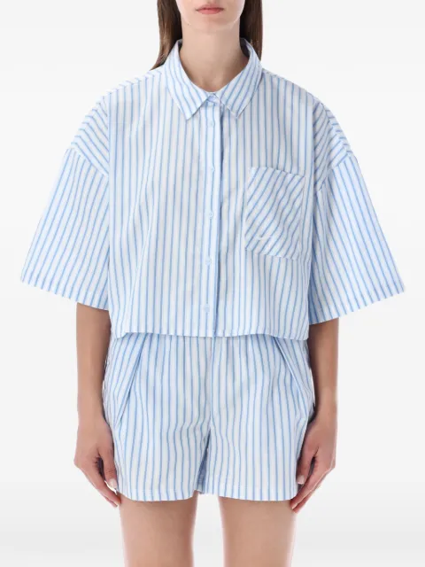 Nike Chill Poplin striped cropped shirt Blue II4228