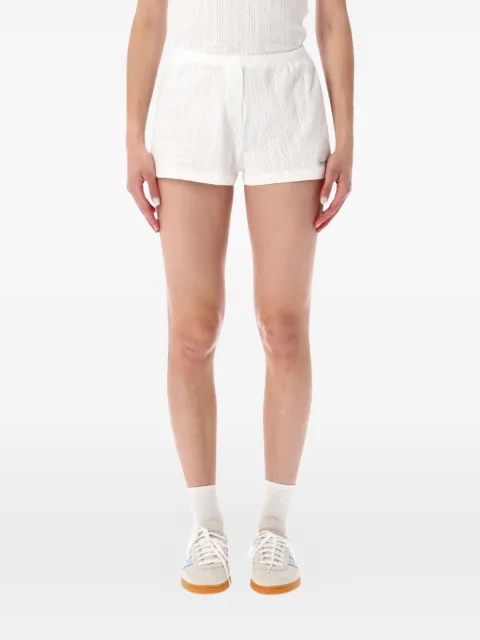 Sporty & Rich pointelle-knit logo-patch shorts White SH06476326WH01