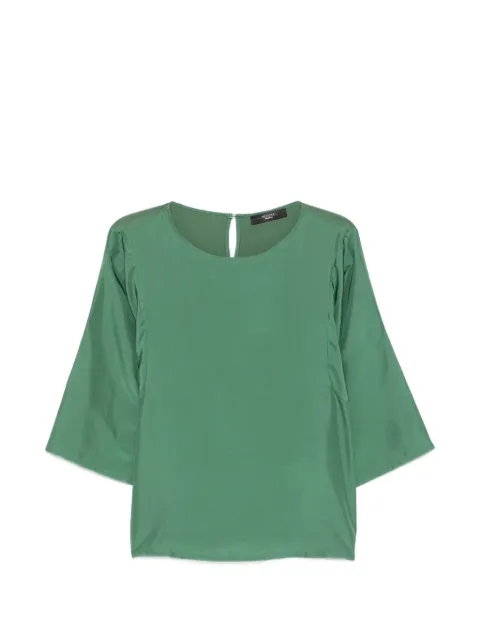 Weekend Max Mara boat-neck silk top Green 2615941032650