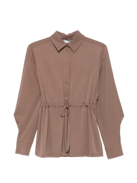 Max Mara Leisure drawstring-waist long-sleeve shirt Brown 2616951048650