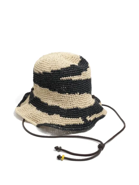 BIMBA Y LOLA natural and black raffia-effect hat Black 261BAGO4510000