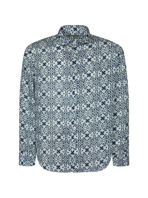 PENINSULA SWIMWEAR geometric-print long-sleeve shirt Blue P26SSH001