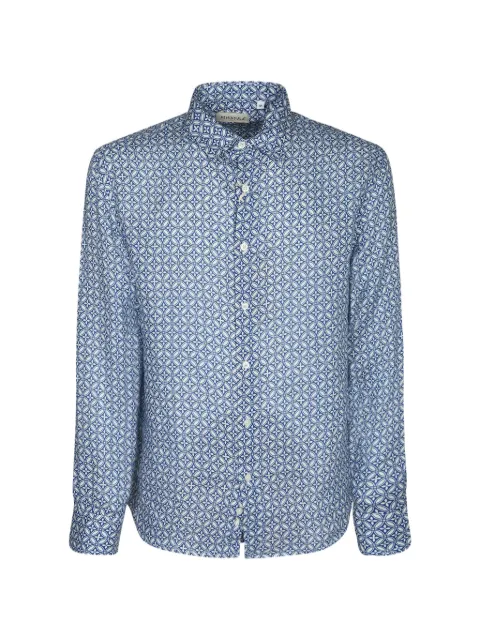PENINSULA SWIMWEAR geometric-print long-sleeved shirt Blue P26SSH001