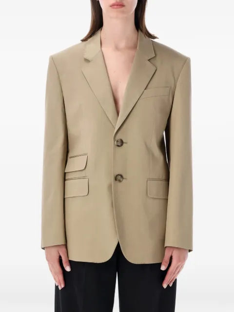 AMI Paris single-breasted notched-lapels blazer Neutrals FBV763CO0214