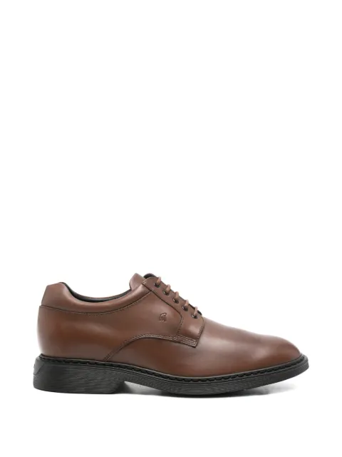 Hogan logo-embossed leather derby shoes Brown HXM5760DU60QTUS013