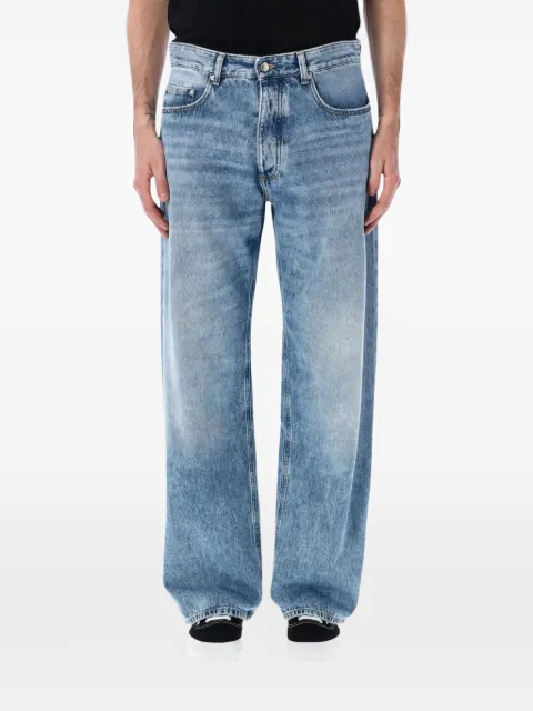 ICON DENIM Will star-embroidered washed jeans Blue ID8880