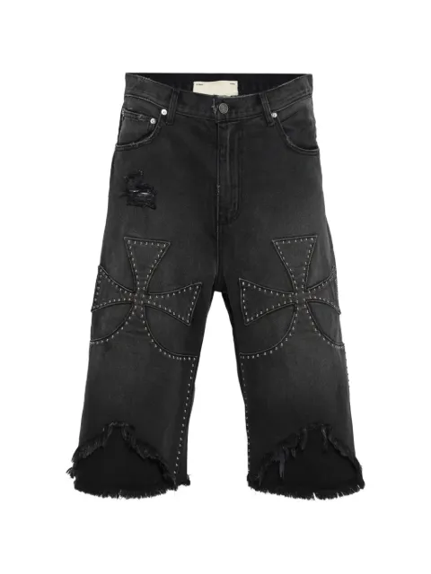 SEKRIT Chopper studded shorts Black SS26SEKPNT06