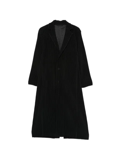 Homme Plissé Issey Miyake plissé-effect single-breasted coat Black HP66JD156