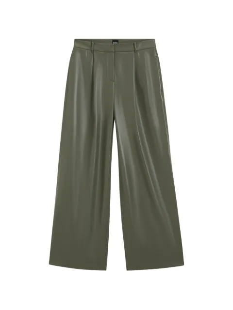 BOSS pleated wide-leg trousers Green 50564757