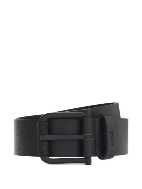 BOSS logo-embossed leather belt Black 50568671