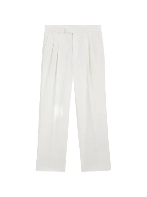 BOSS pleated relaxed-fit tailored trousers White 50567576