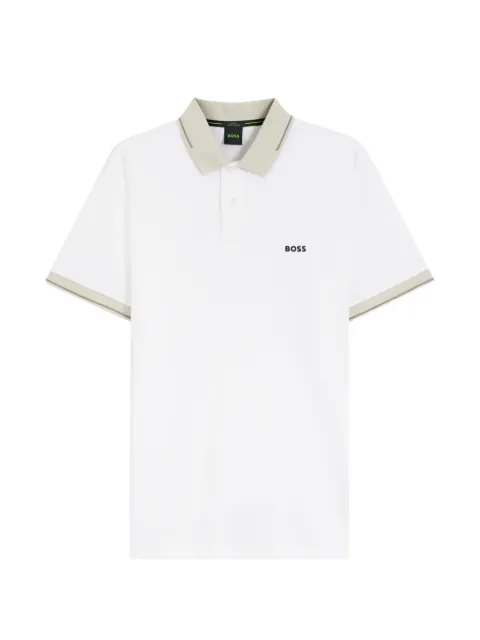 BOSS logo-print polo shirt White 50564688