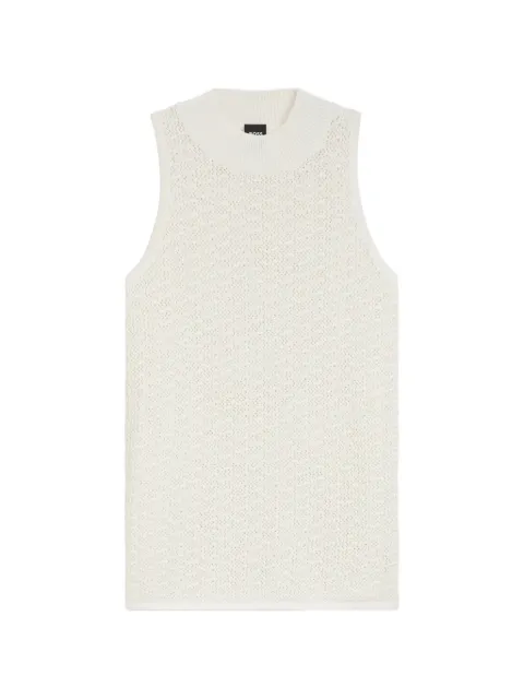 BOSS open-knit sleeveless top Neutrals 50562673