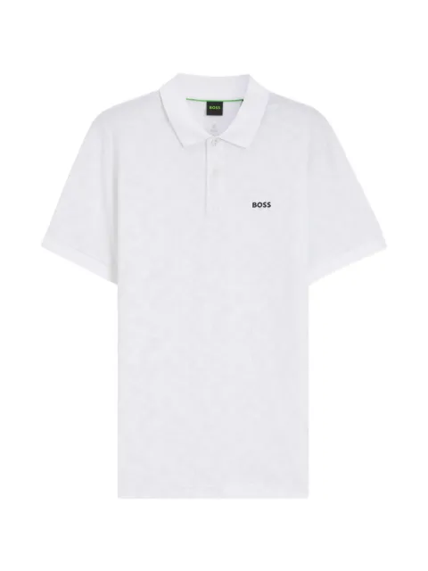 BOSS logo-print polo shirt White 50564801