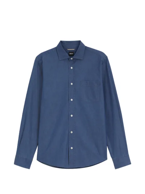 BOSS patch-pocket shirt Blue 50567060