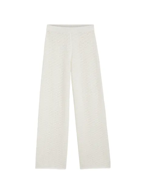 BOSS crochet-knit wide-leg trousers Neutrals 50562672