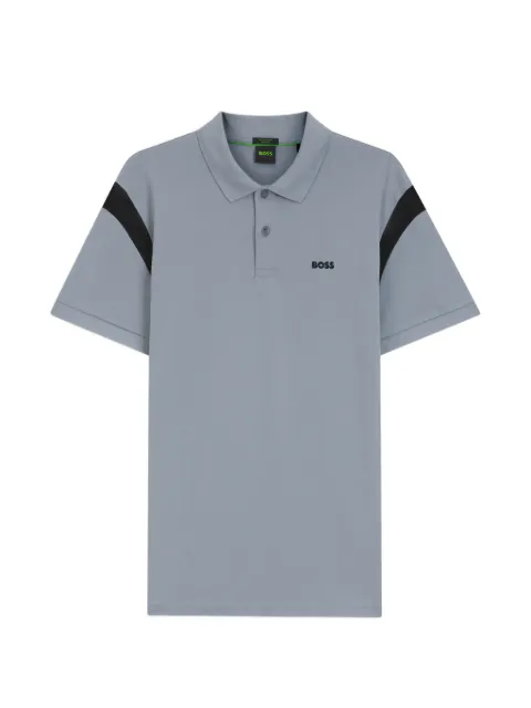 BOSS Paddy contrast-panel polo shirt Grey 50564793