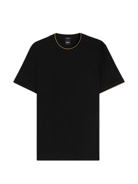 BOSS slim-fit contrast-trim T-shirt Black 50565570