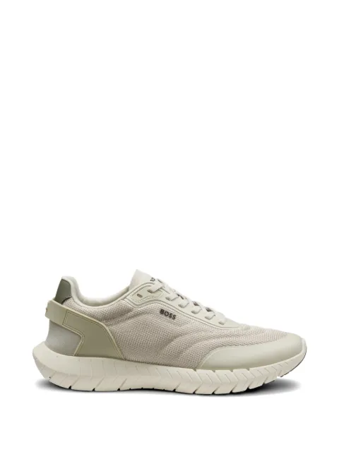 BOSS mesh-panelled leather-trim sneakers Neutrals 50568946