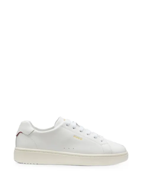 HUGO Nappa leather sneakers with gold-tone logo White 50569002