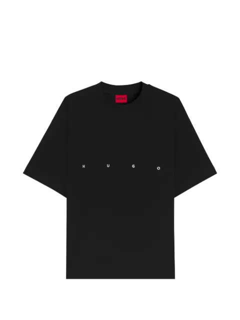 HUGO logo-embroidered oversized T-shirt Black 50563445