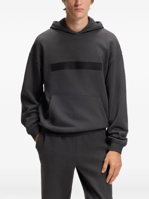 HUGO relaxed-fit cotton terry hoodie with wide-set logo Grey 50563113