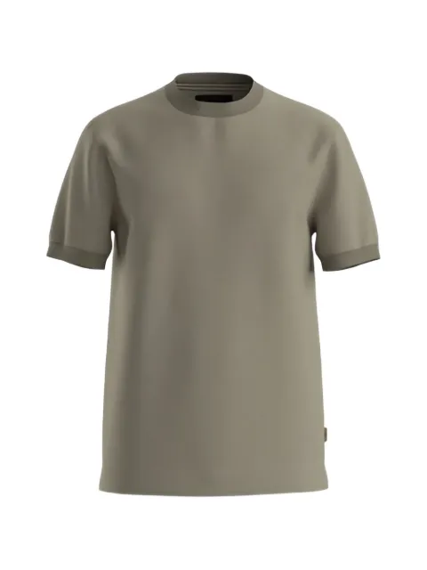 BOSS ribbed-trim wool T-shirt Neutrals 50565120