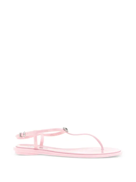 MACH & MACH Double Bow crystal-embellished flat sandals Pink SS26S114205