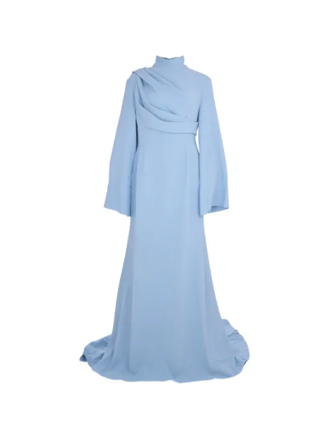 Solace London draped flared-sleeve dress Blue OS47042