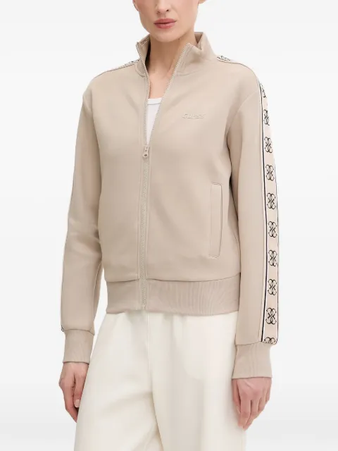 GUESS USA logo-tape zip-up sweater Neutrals V2YQ16KB3P2