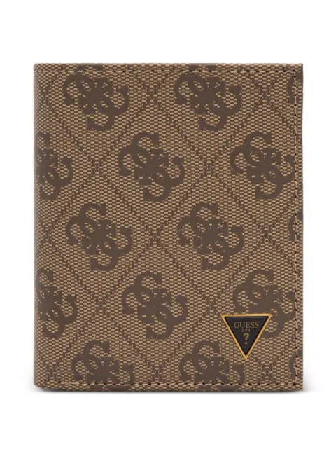 GUESS USA Milano monogram-print logo-plaque wallet Brown SMVELELEA22