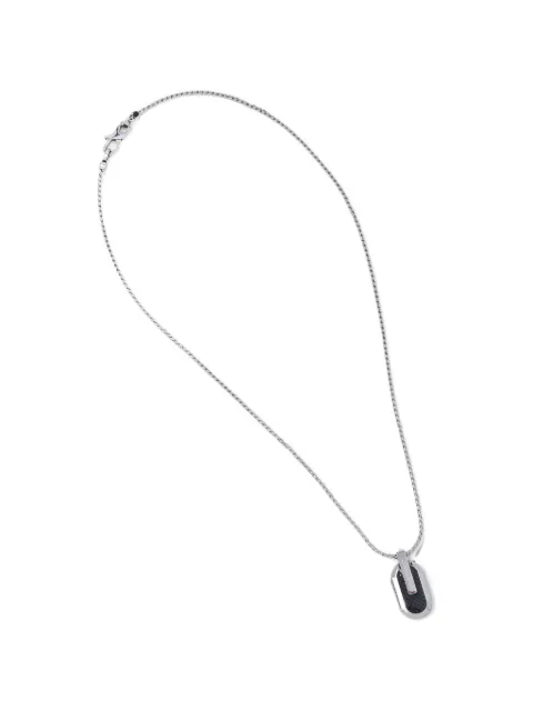 GUESS USA logo-engraved tag-pendant necklace Silver JUMN04043JW