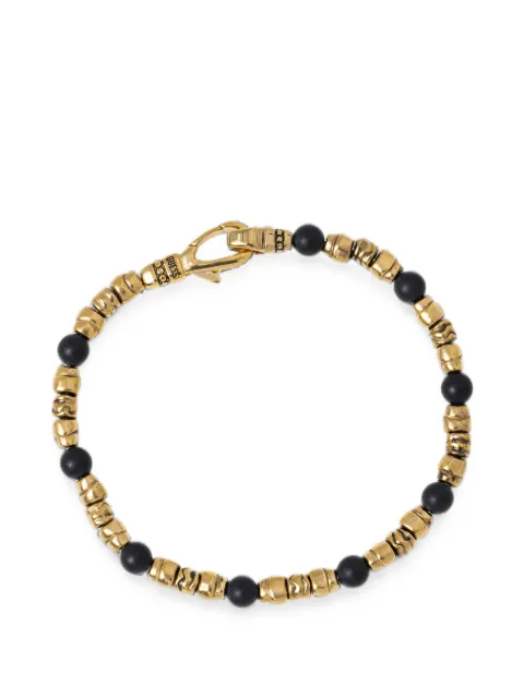 GUESS USA beaded logo-engraved bracelet Gold JUMB06021JW