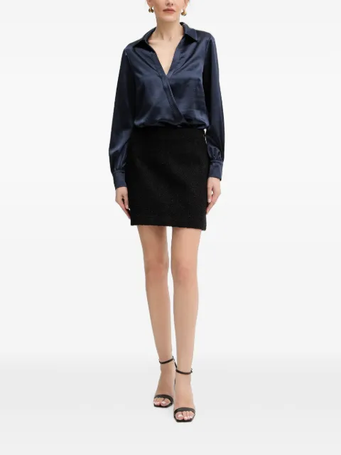 GUESS USA bouclé high-waisted mini skirt Black W5BD68W2392