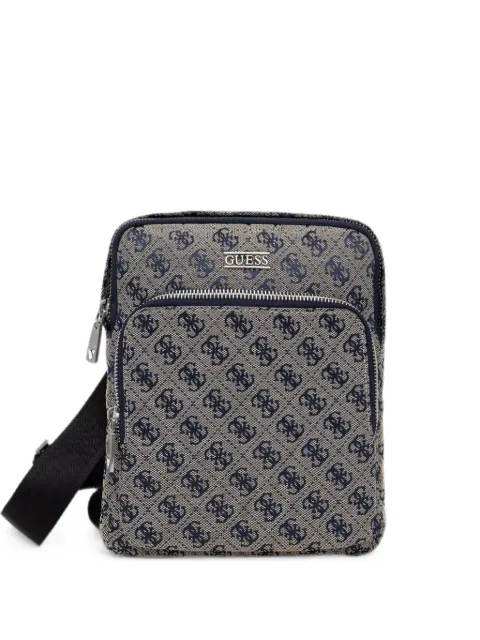 GUESS USA Boston monogram-print logo-plaque messenger bag Neutrals HMBOSTP6123
