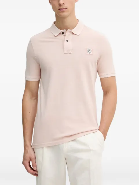 GUESS USA logo-patch short-sleeve polo shirt Pink M2YP24KC9T1