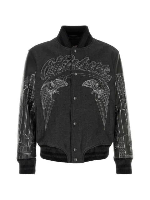 Off-White embroidered bomber jacket Black OMJA122Z26LEA0
