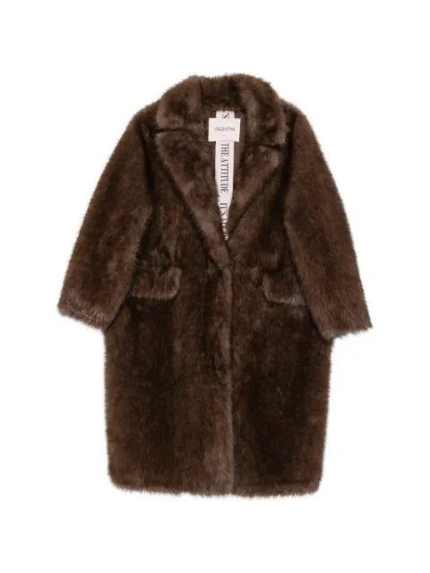 VALENTINI 1972 faux-fur notched-lapels coat Brown 3146VINTAGEZIBELLINO