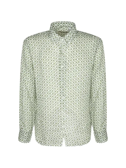 PENINSULA SWIMWEAR Salina geometric-print shirt Green P26SSH001