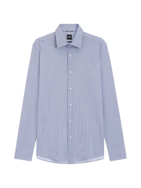 BOSS geometric-print slim-fit shirt Blue 50567195